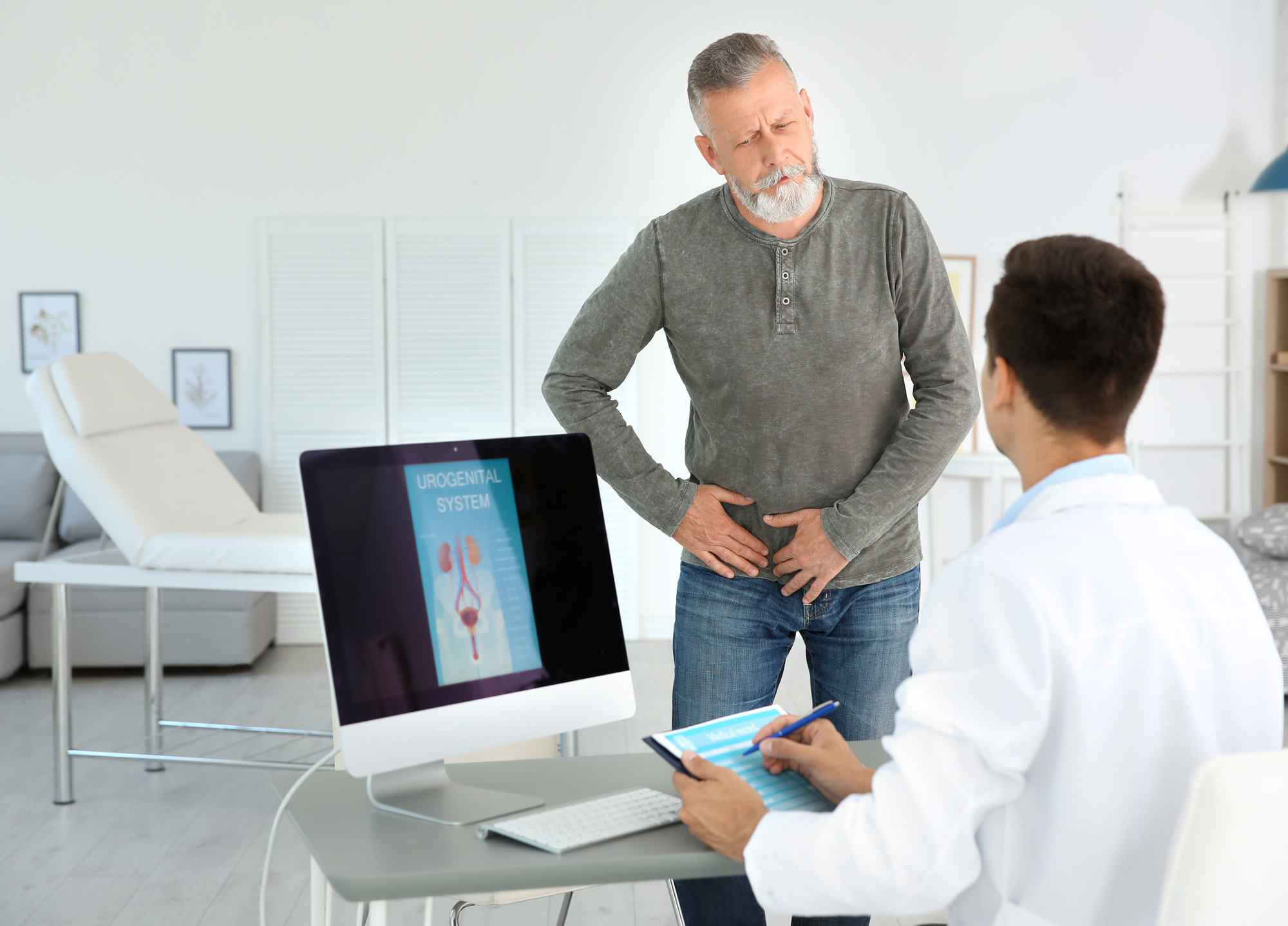 Patient mit Prostata-Problemen beim Arzt